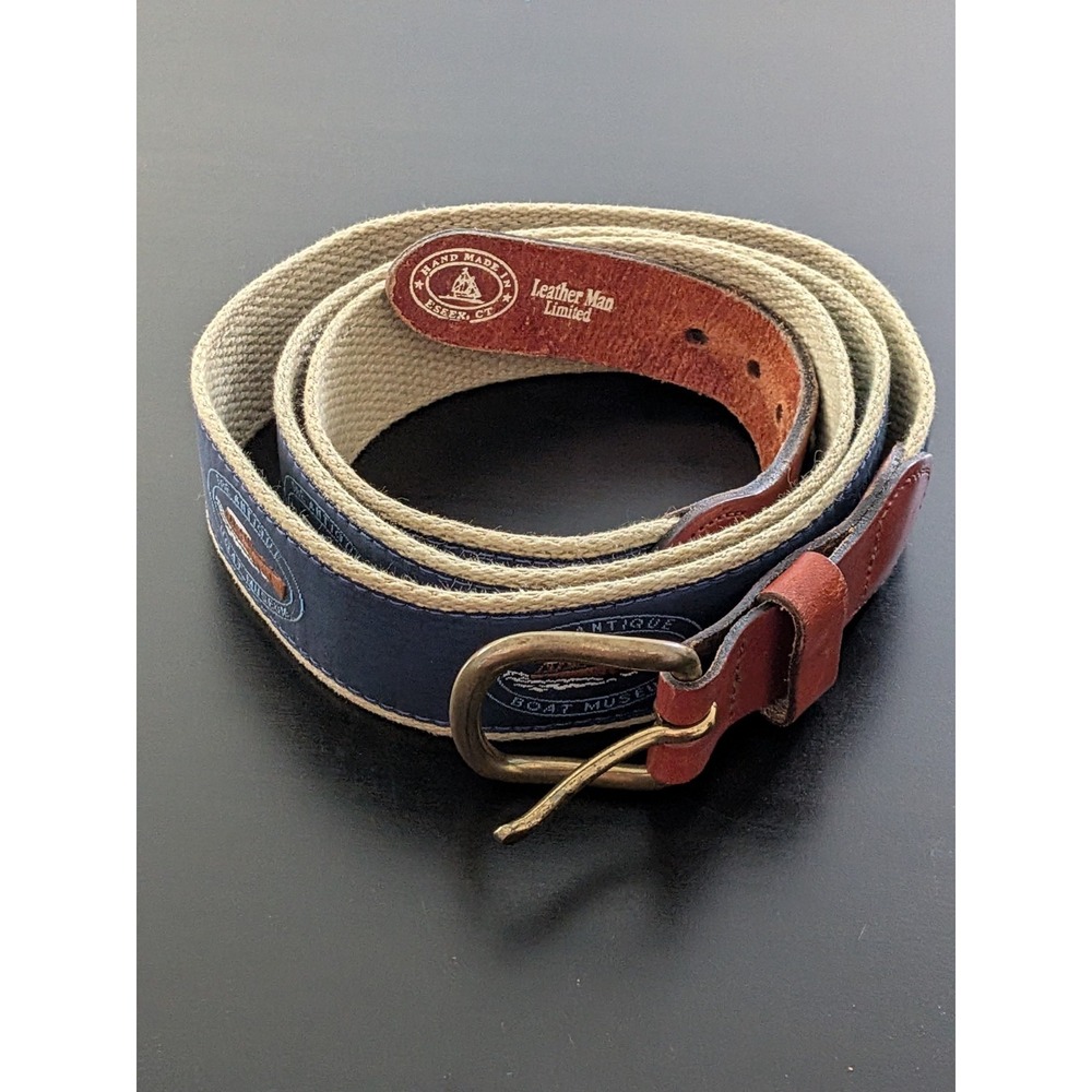 The‎ Antique Boat Museum Belt - Leather Man Limited Handmade Essex USA Sz 48